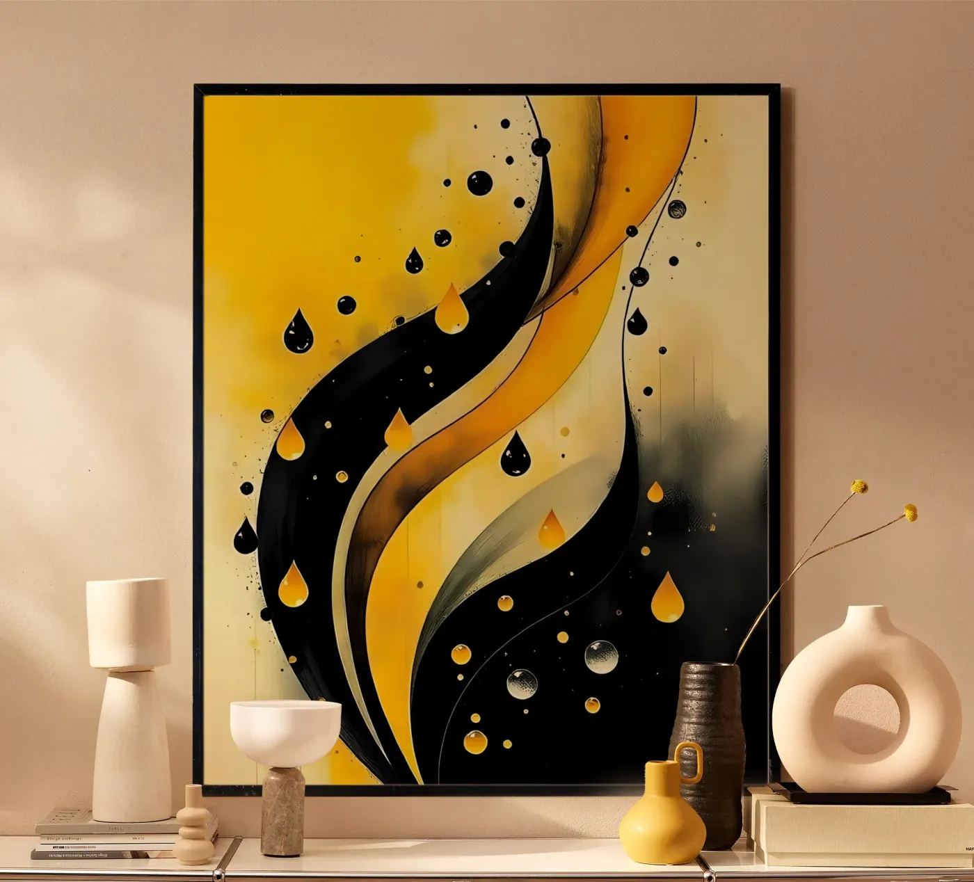 Drops_5 poster da schwarz-gelb by LK