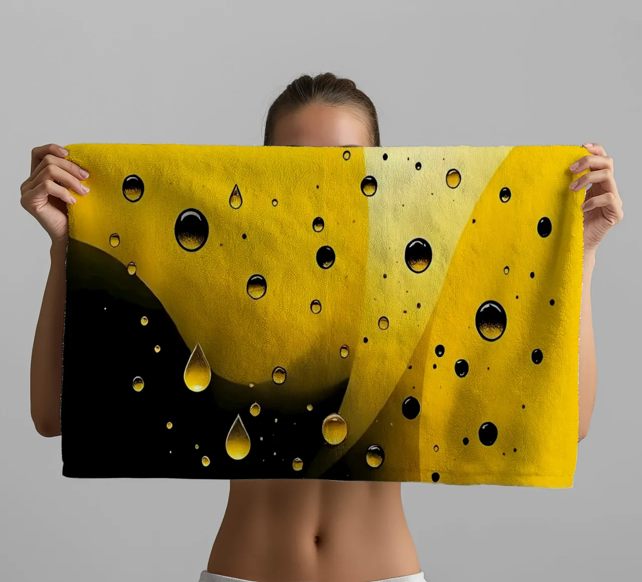 Gocce_8 asciugamano da bagno da schwarz-gelb by LK