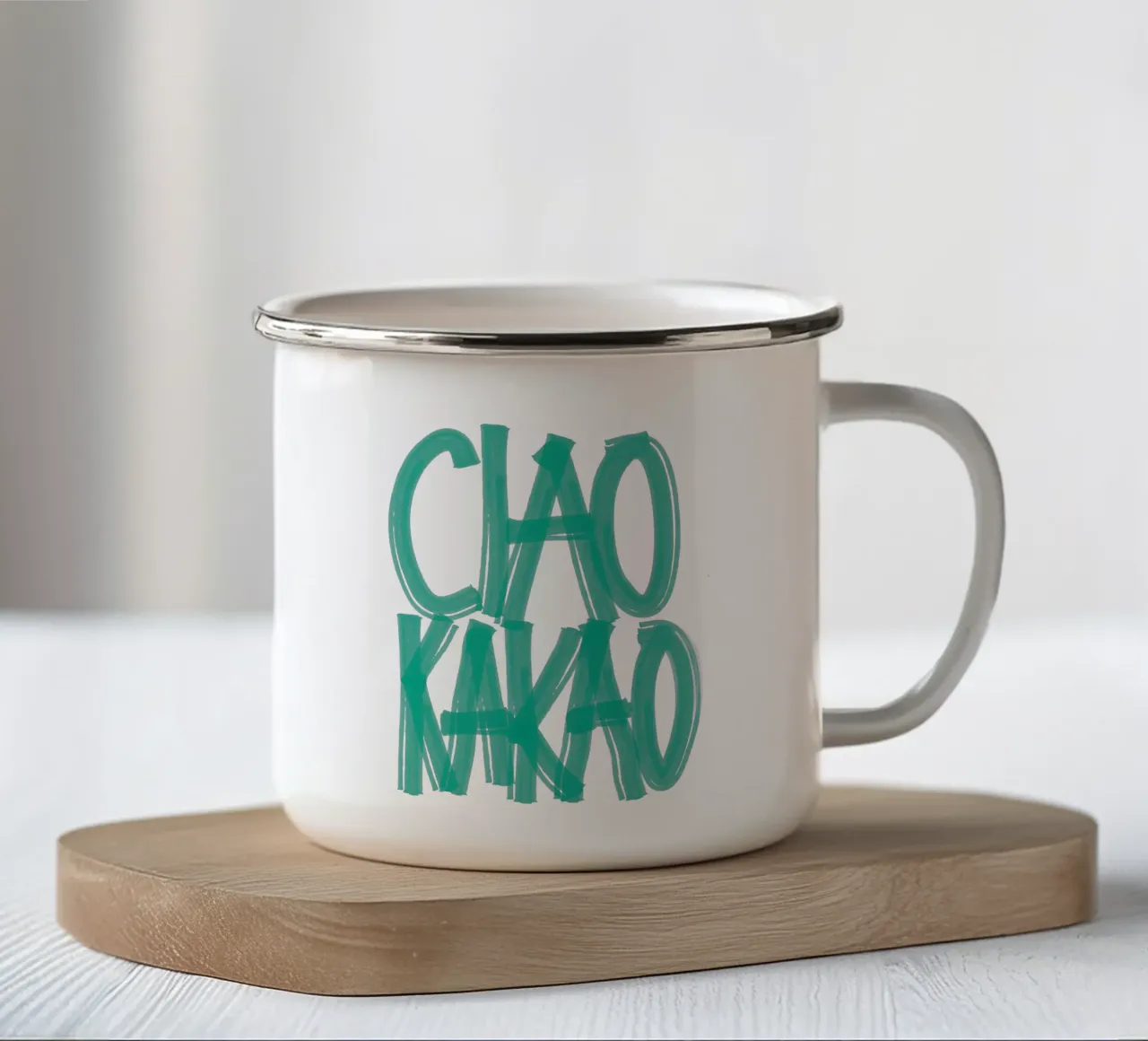 Ciao Kakao – Say It Bold tazza in smalto da QuooodZ by MooodzArt