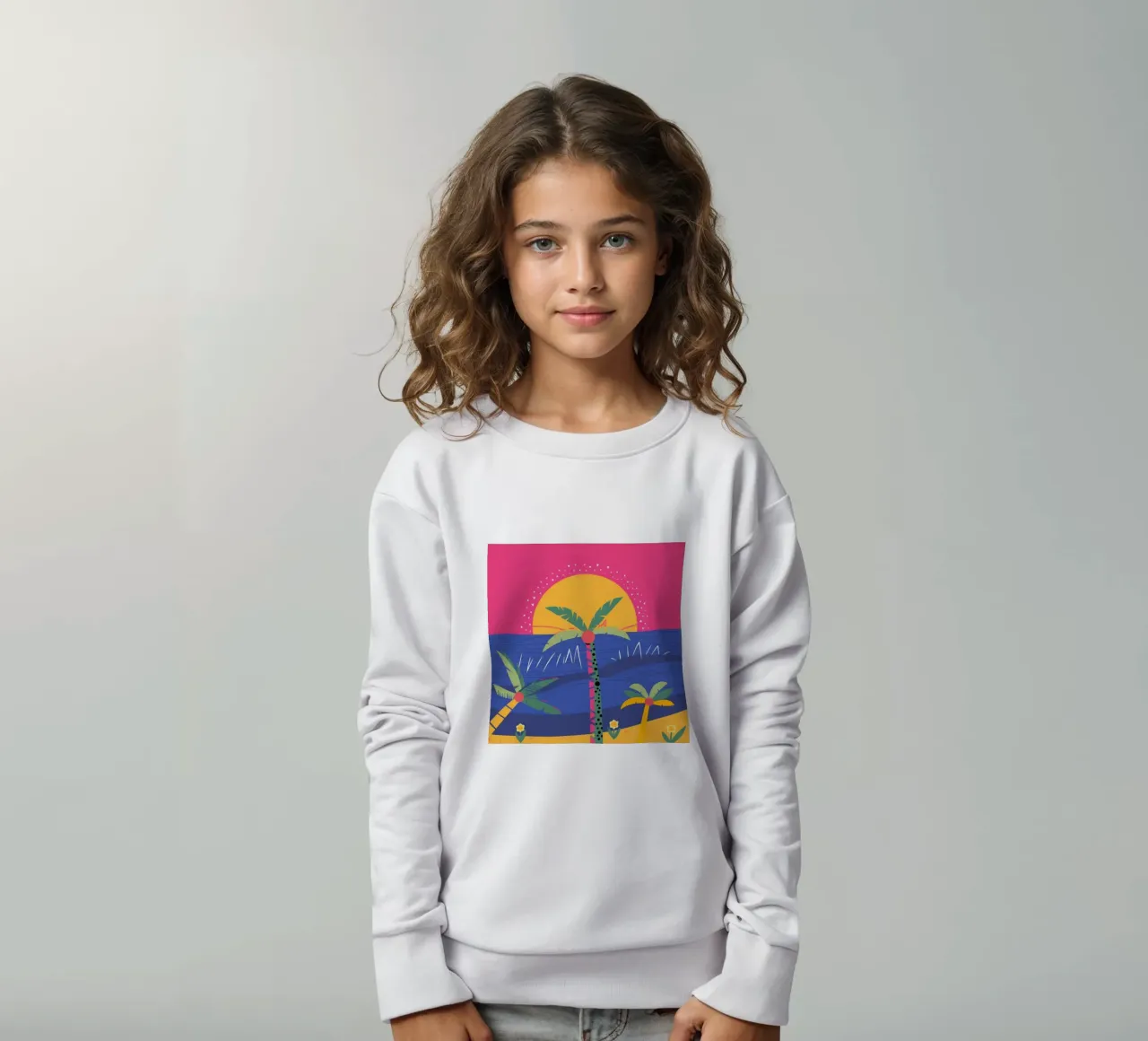 Sunset Paradise Glow kids sweatshirt by Lumina Vision
