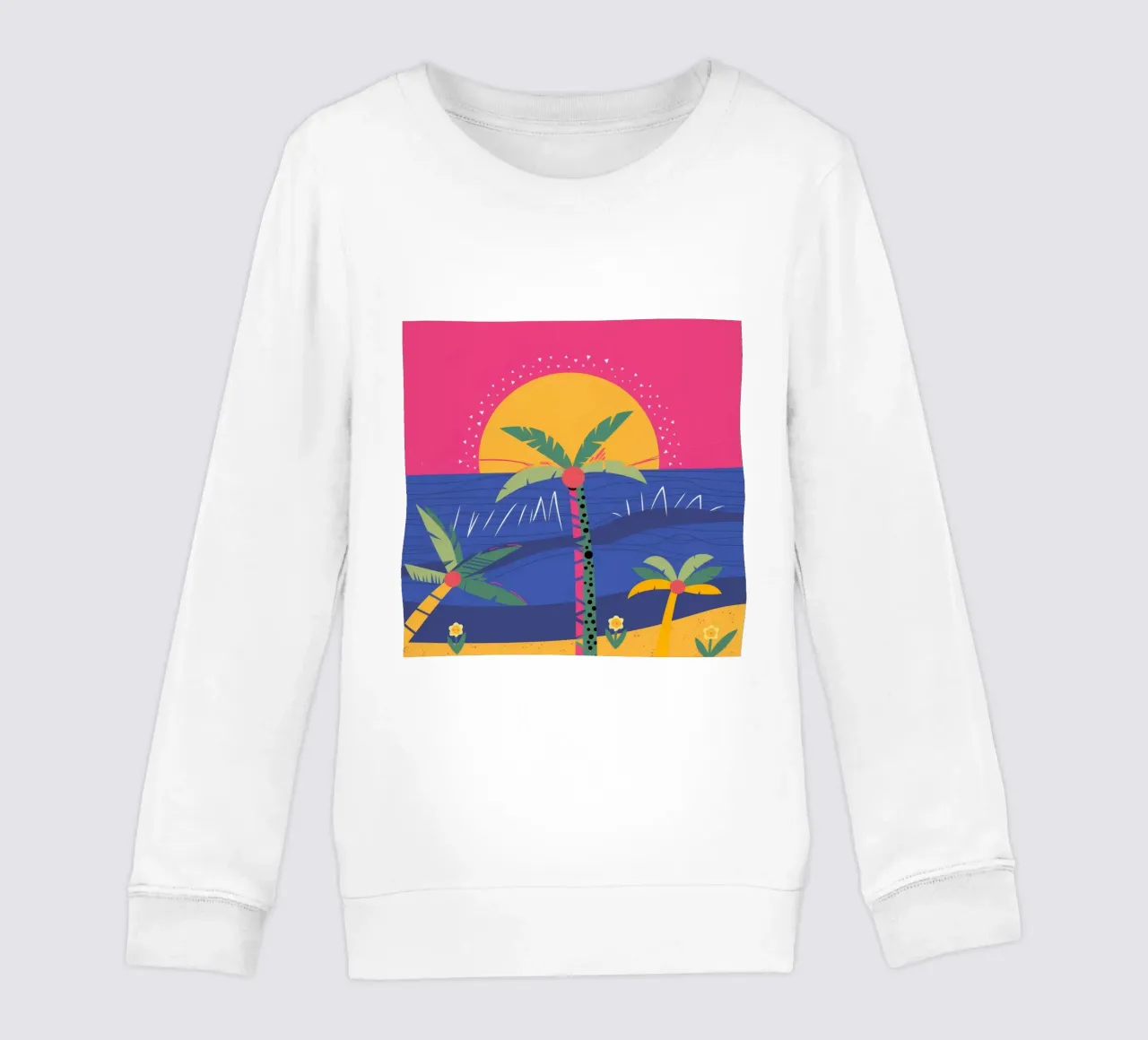 Sunset Paradise Glow kids sweatshirt by Lumina Vision