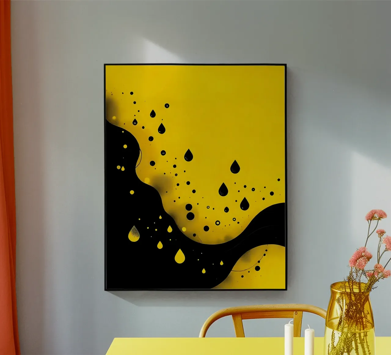 Gocce_9 plexiglass da schwarz-gelb by LK