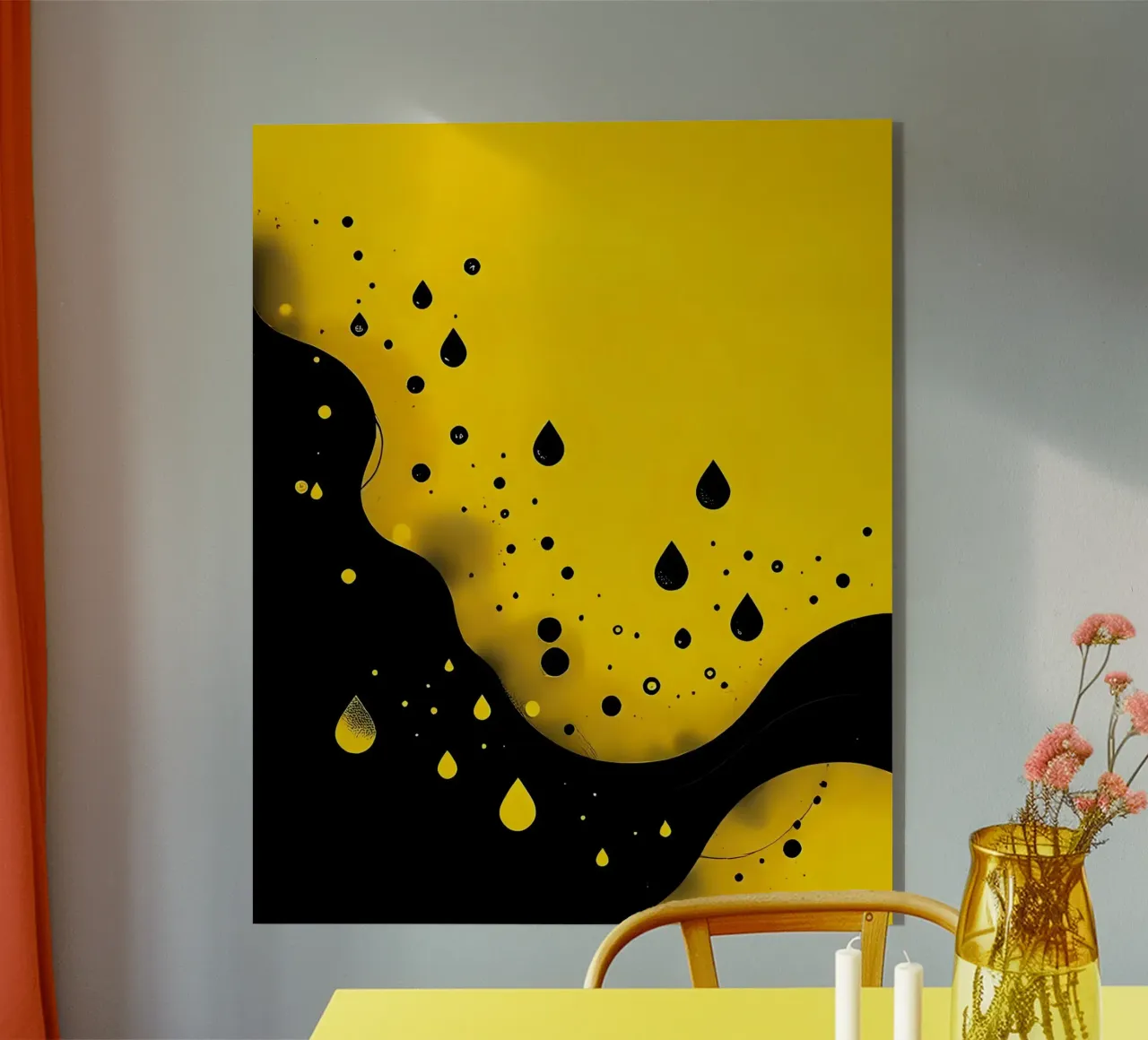 Gocce_9 plexiglass da schwarz-gelb by LK