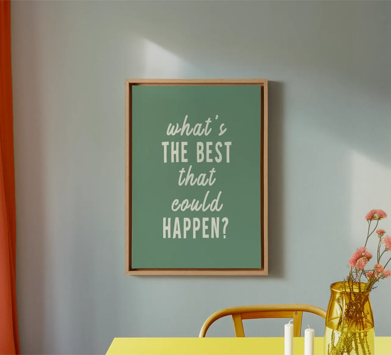 What's the best that could happen? canvas met Baklijst van WORD & WONDER