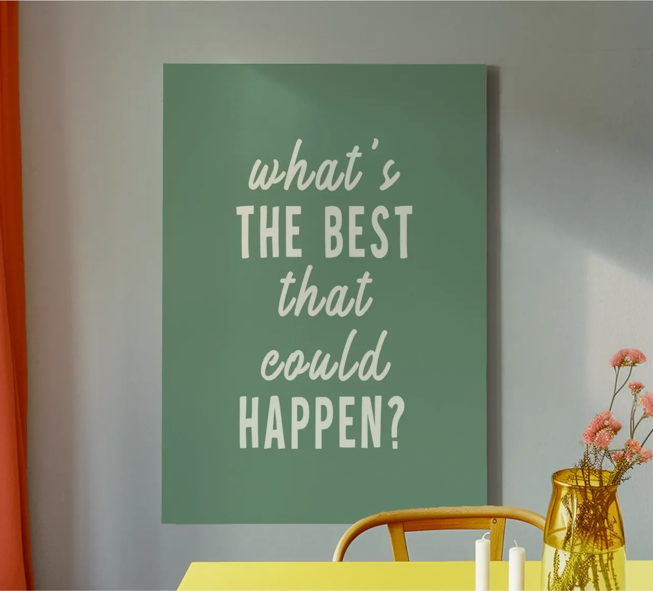 What's the best that could happen? canvas met Baklijst van WORD & WONDER