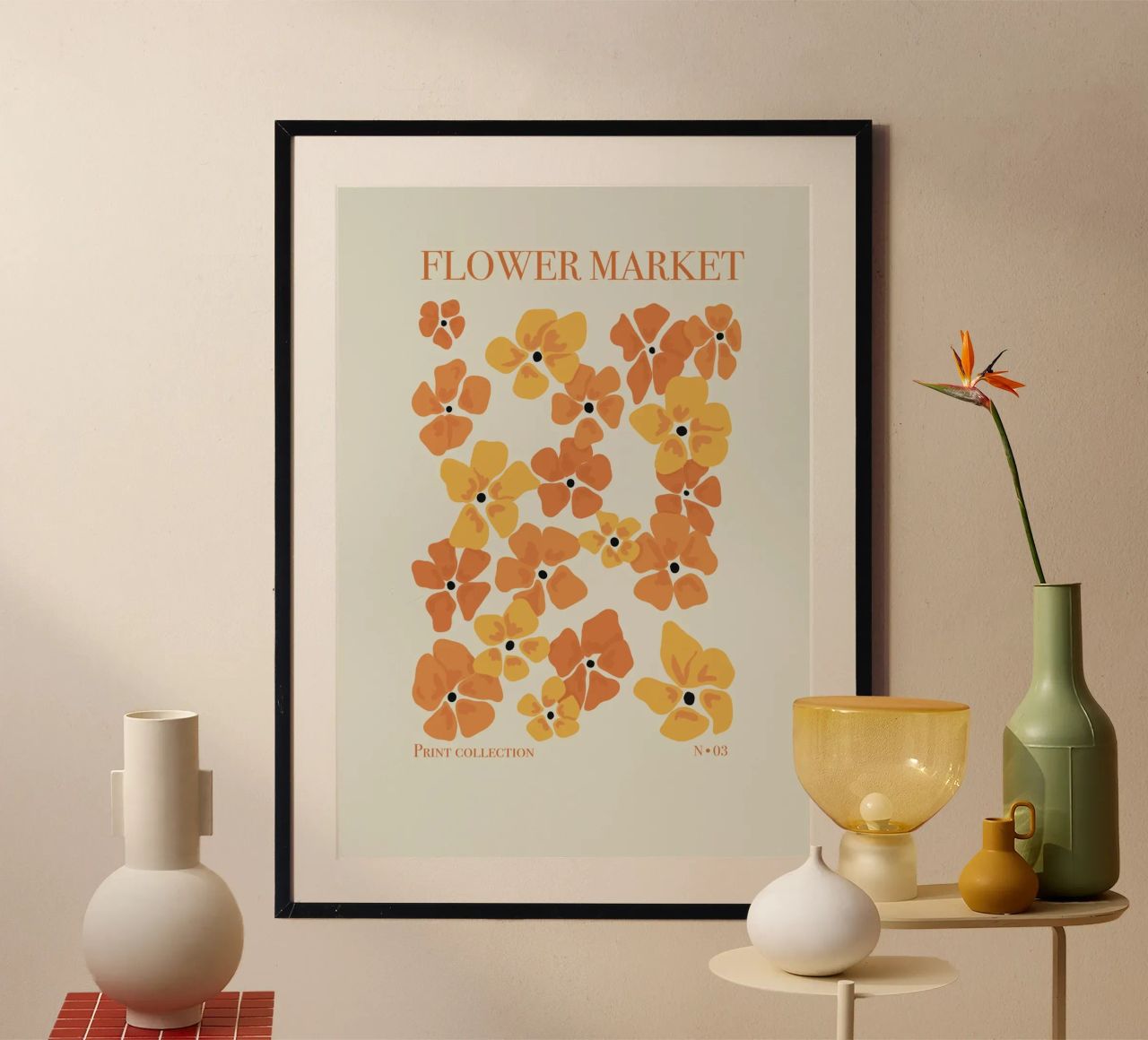 Bloemenmarkt 3 poster van Sixmai
