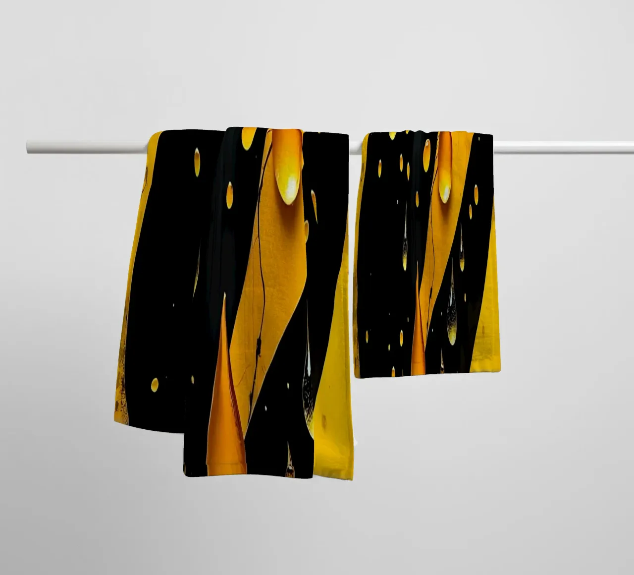 Gocce_11 asciugamano da bagno da schwarz-gelb by LK