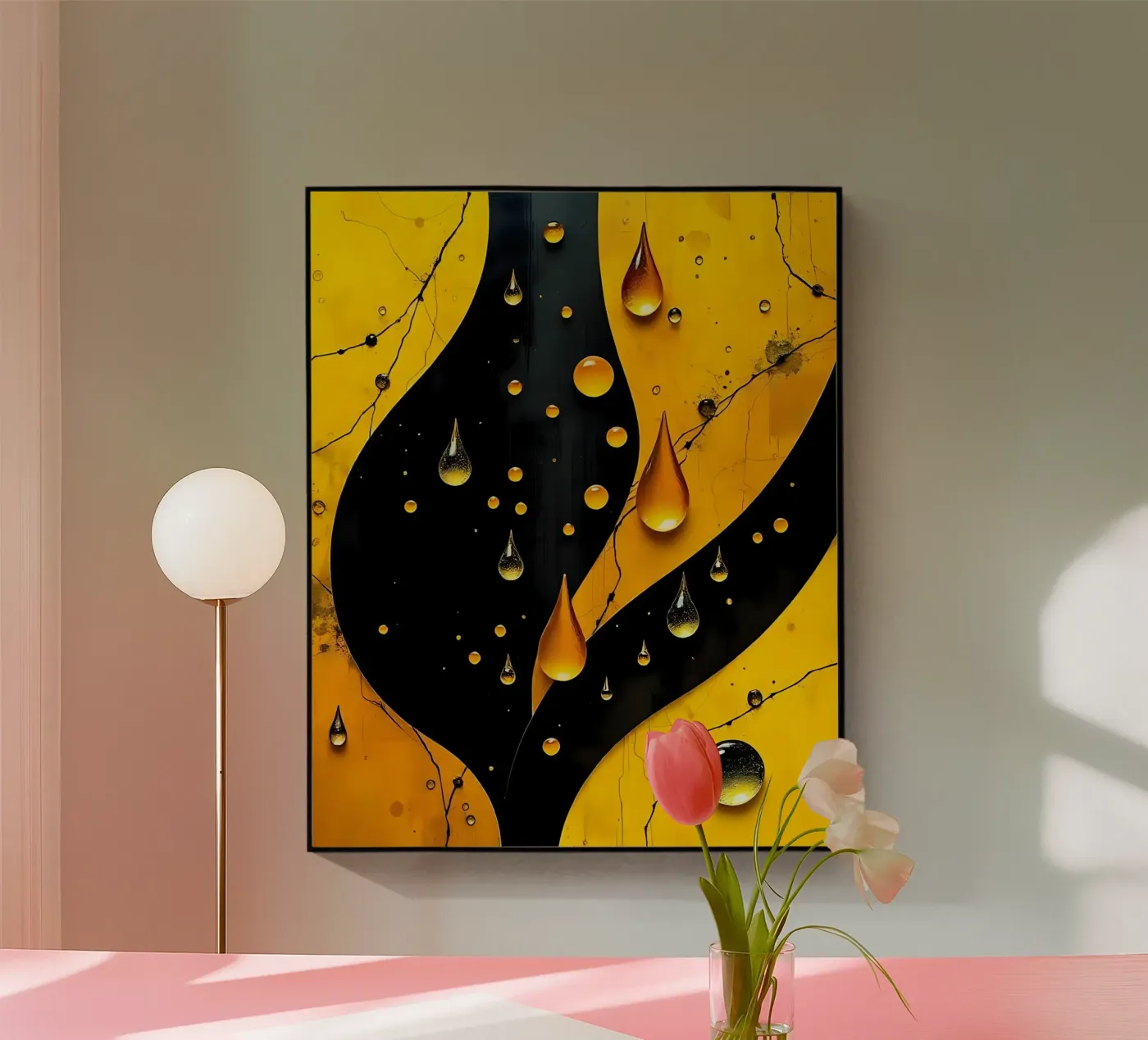 Drops_11 plexiglass da schwarz-gelb by LK