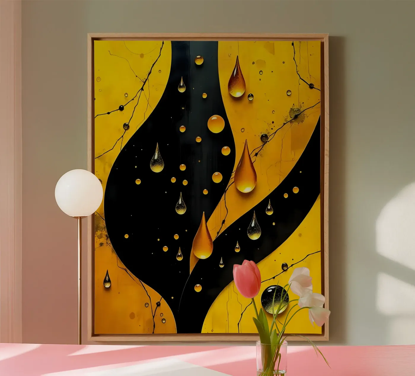 Drops_11 canvas van schwarz-gelb by LK