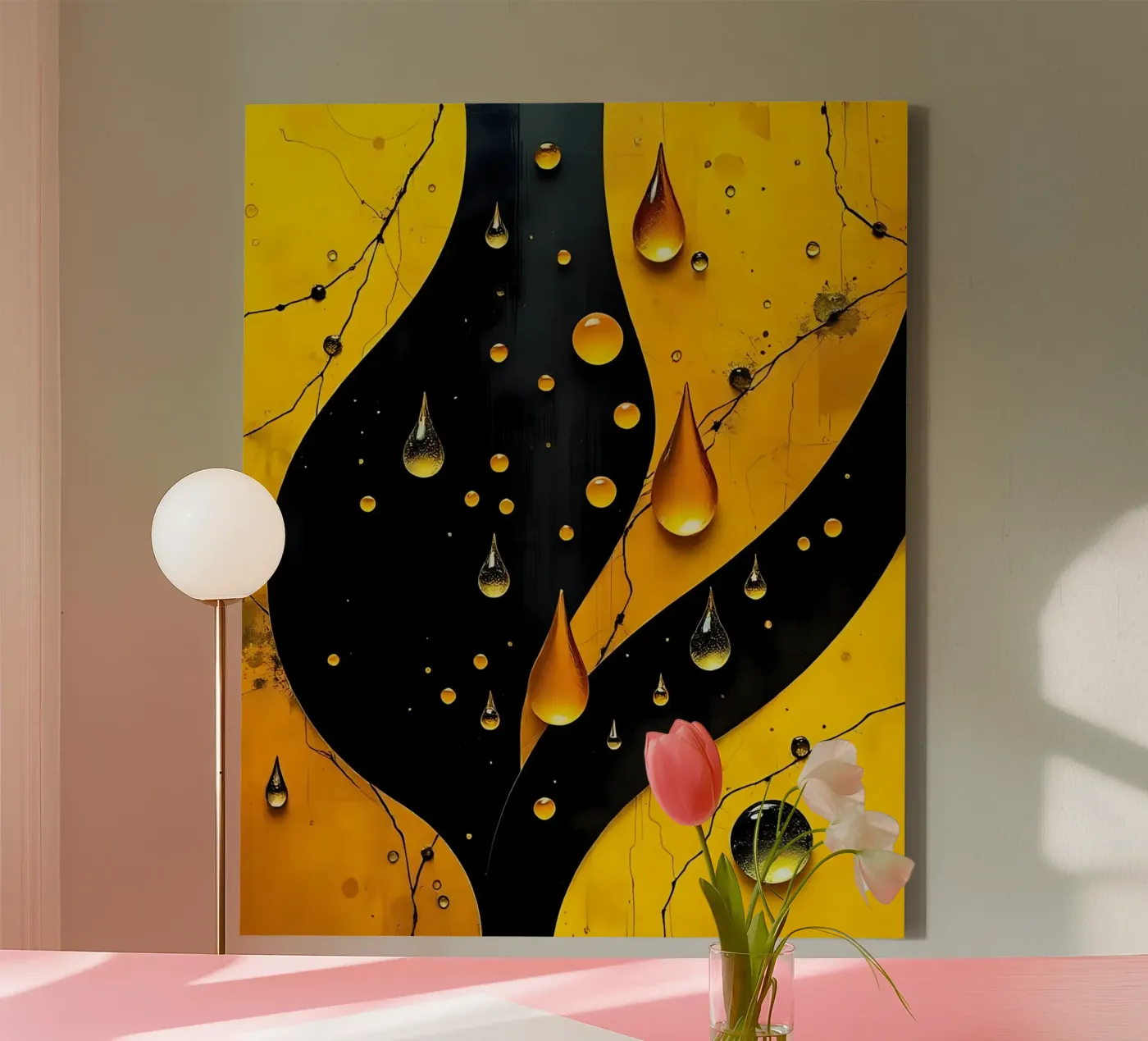 Drops_11 canvas van schwarz-gelb by LK
