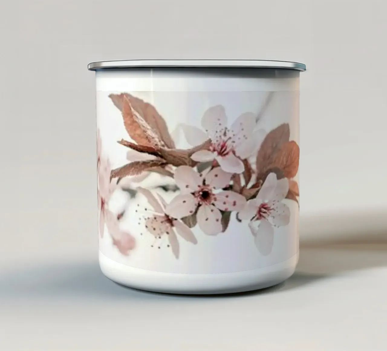 Cherry Flowers Pastel 1 tazza in smalto da Monika Strigel