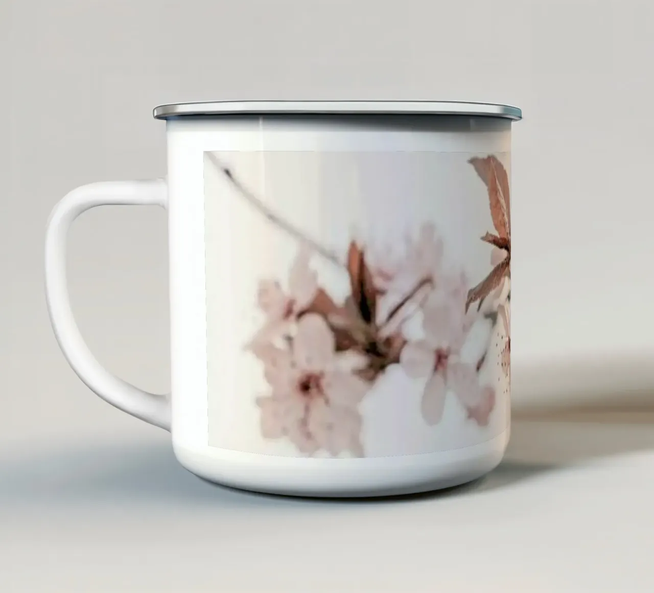 Cherry Flowers Pastel 1 tazza in smalto da Monika Strigel
