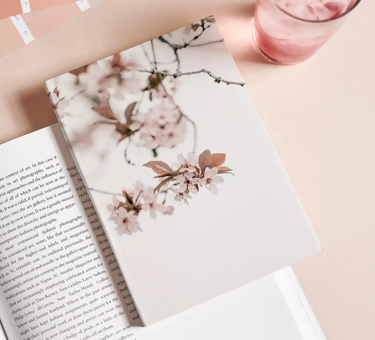 Cherry Flowers Pastel 1 notebook by Monika Strigel