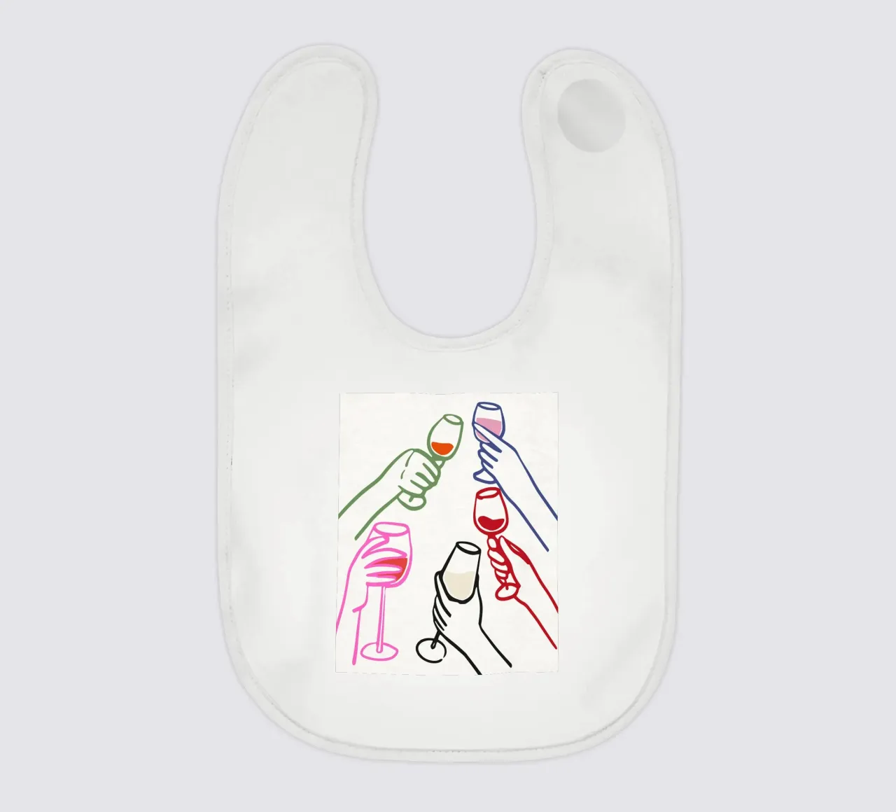 Italian Cin Cin Poster, Cheers, Italy Print baby bib by DolceVita
