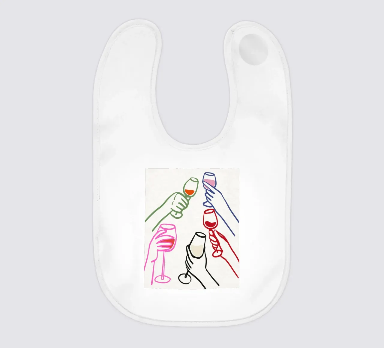 Italian Cin Cin Poster, Cheers, Italy Print baby bib by DolceVita