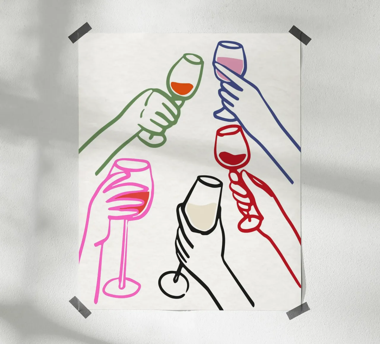 Poster Cin Cin Italiano, Cin Cin, Stampa Italia poster con telaio in alluminio da DolceVita