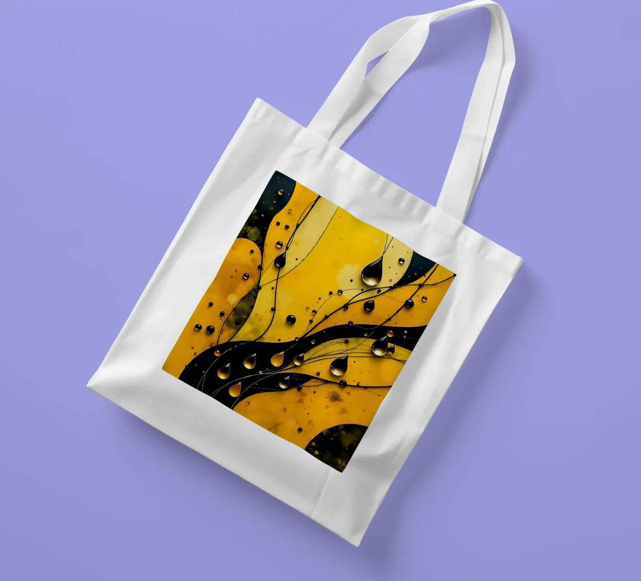 Gocce_12 borsa in juta da schwarz-gelb by LK