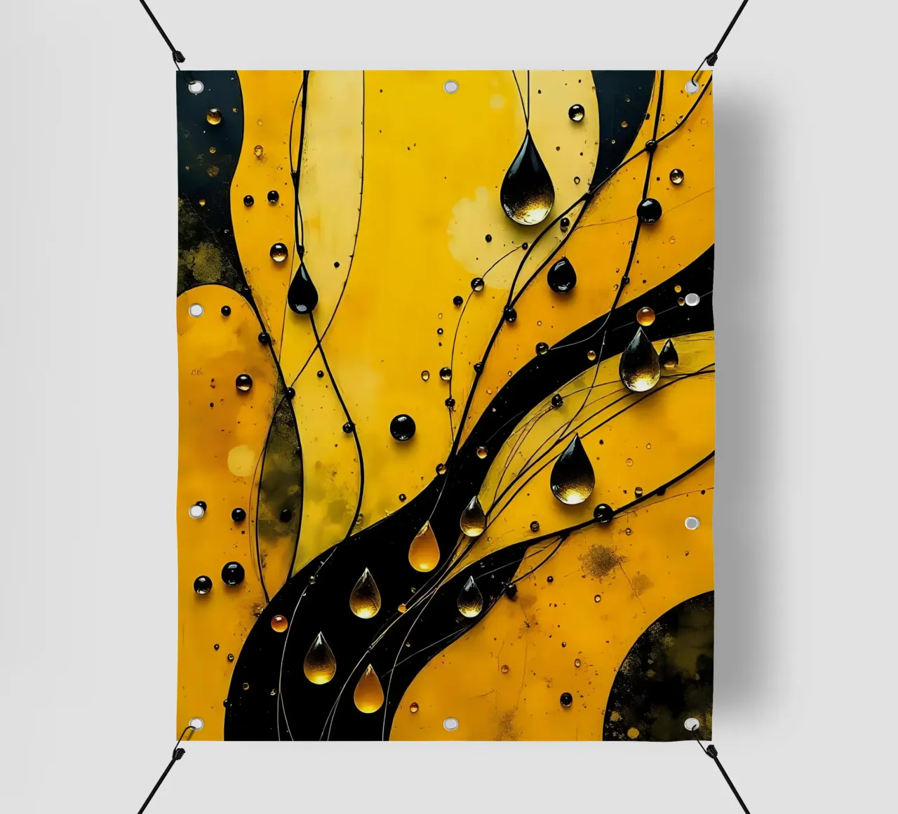 Gocce_12 telo in pvc da schwarz-gelb by LK