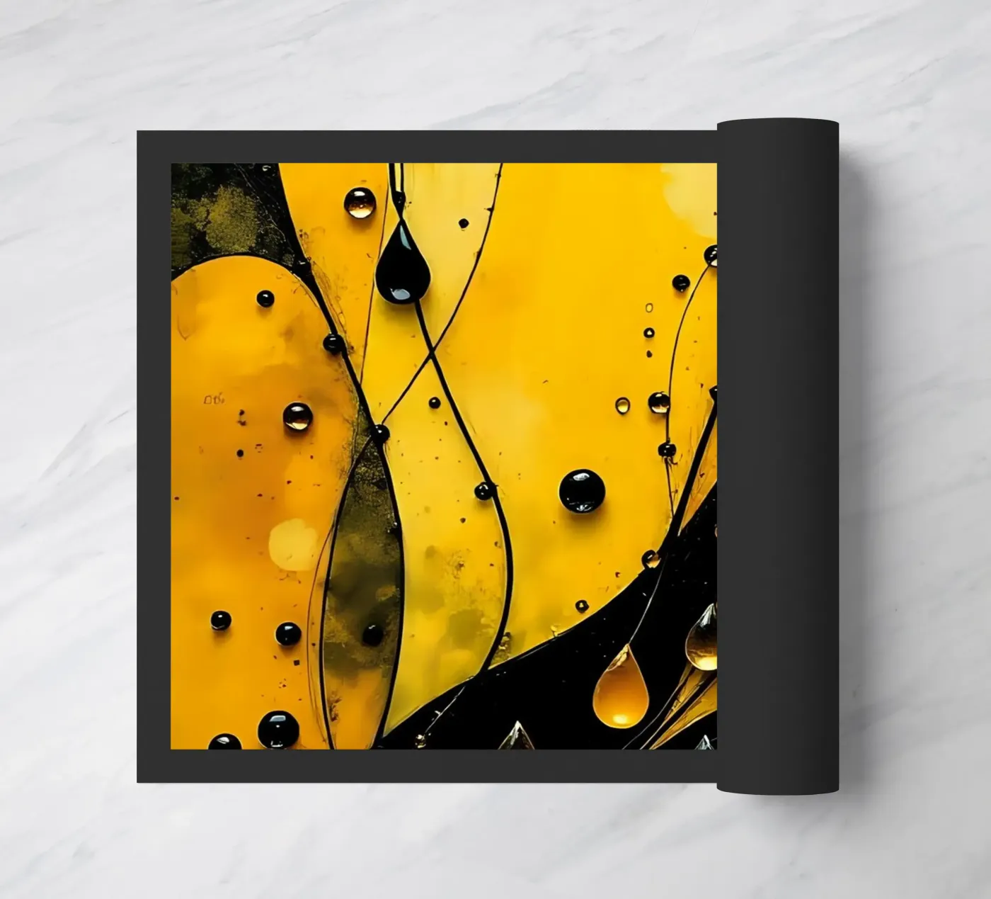 Drops_12 Fußmatte von schwarz-gelb by LK