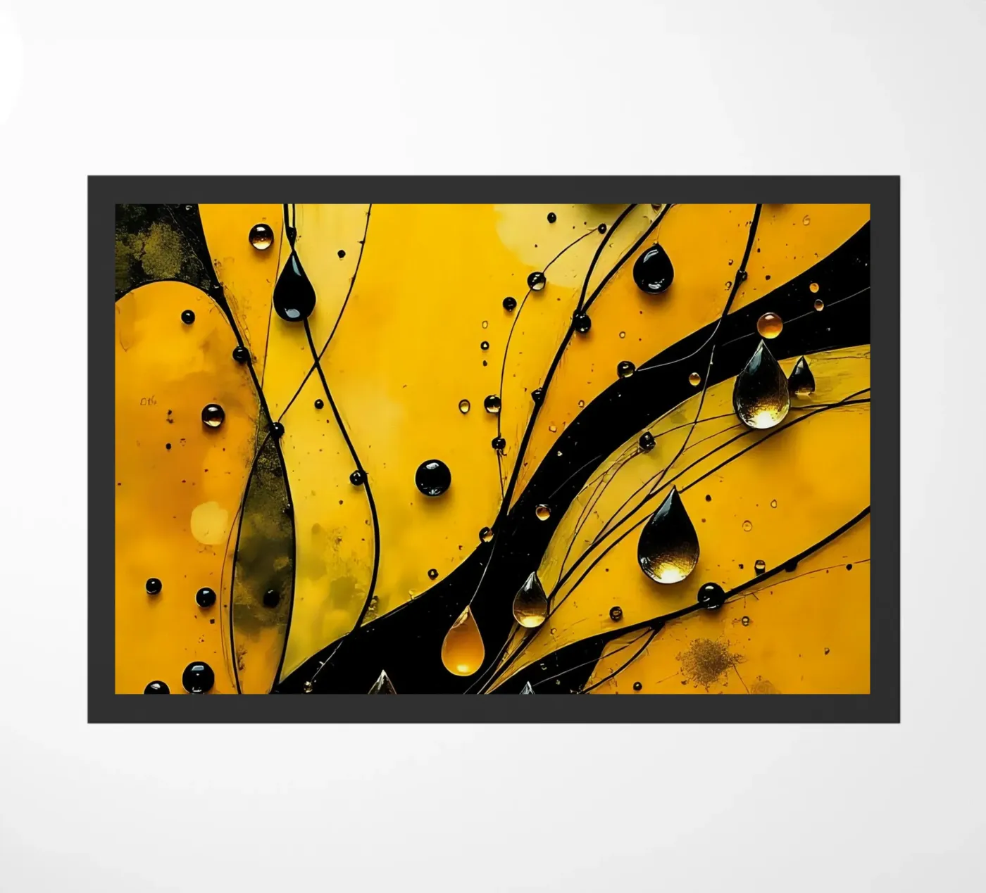 Drops_12 Fußmatte von schwarz-gelb by LK