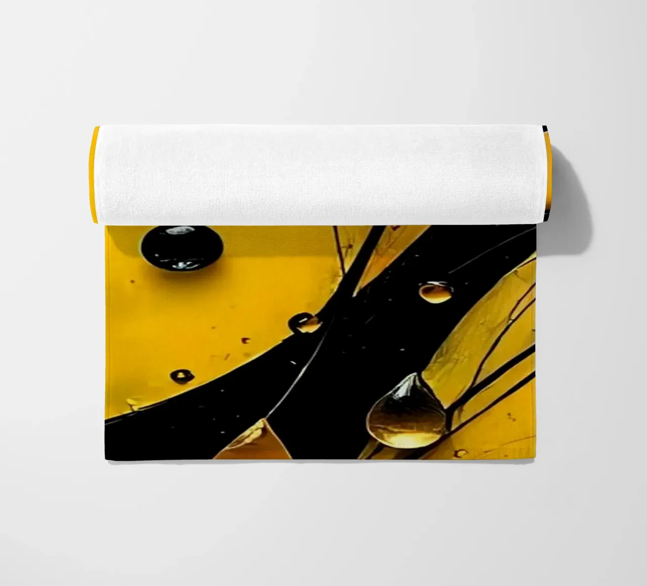 Druppels_12 strandhanddoek van schwarz-gelb by LK