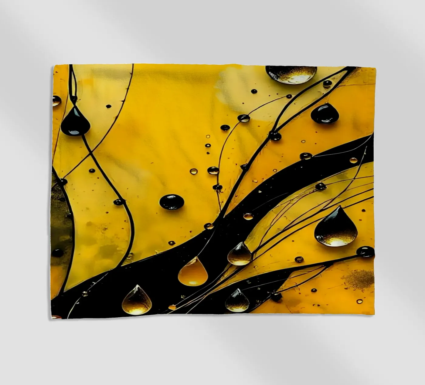 Drops_12 Strandtuch von schwarz-gelb by LK