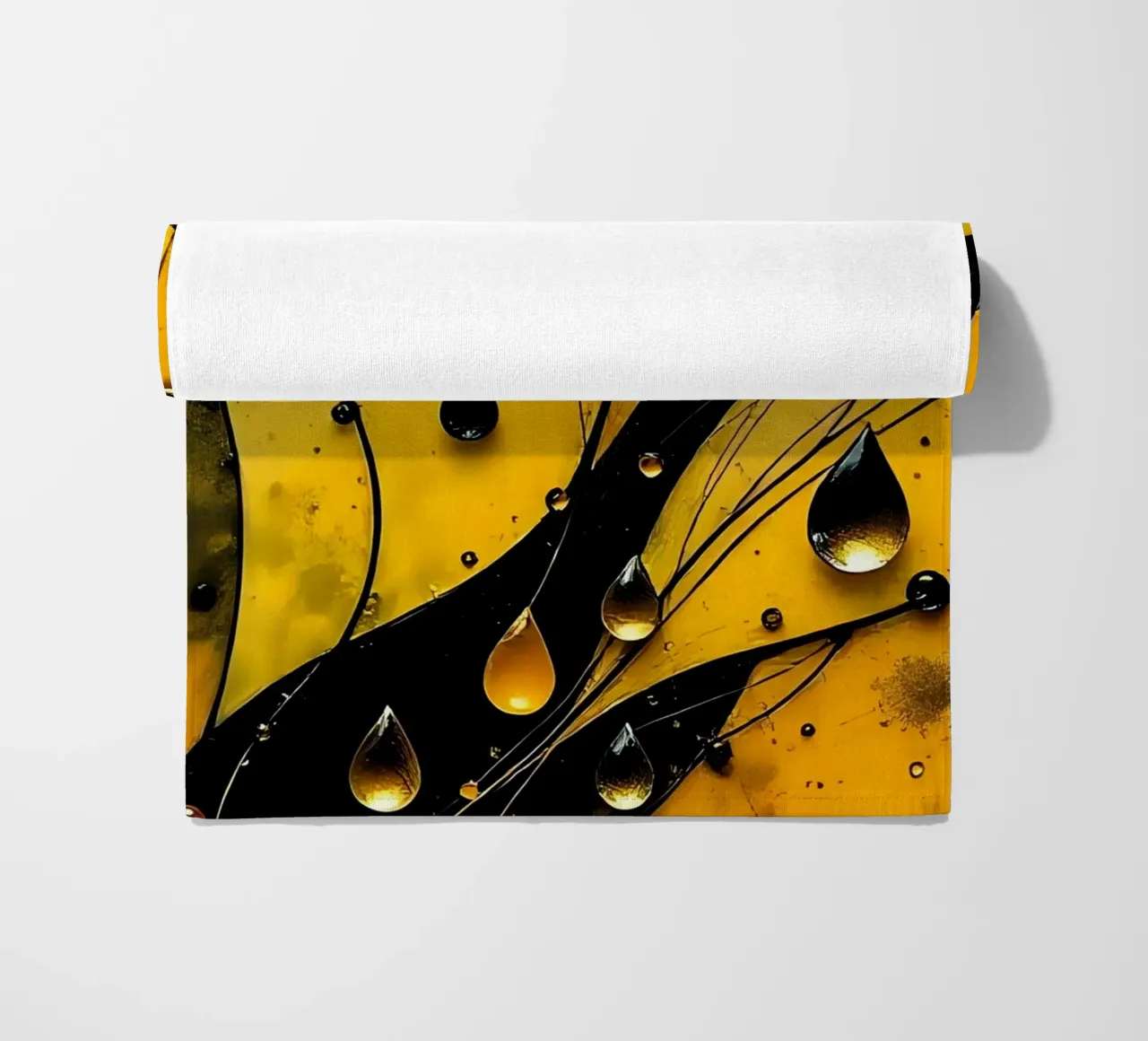 Druppels_12 strandhanddoek van schwarz-gelb by LK