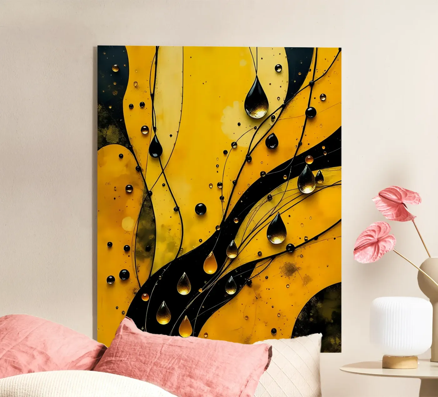 Drops_12 Acryl-Glas von schwarz-gelb by LK