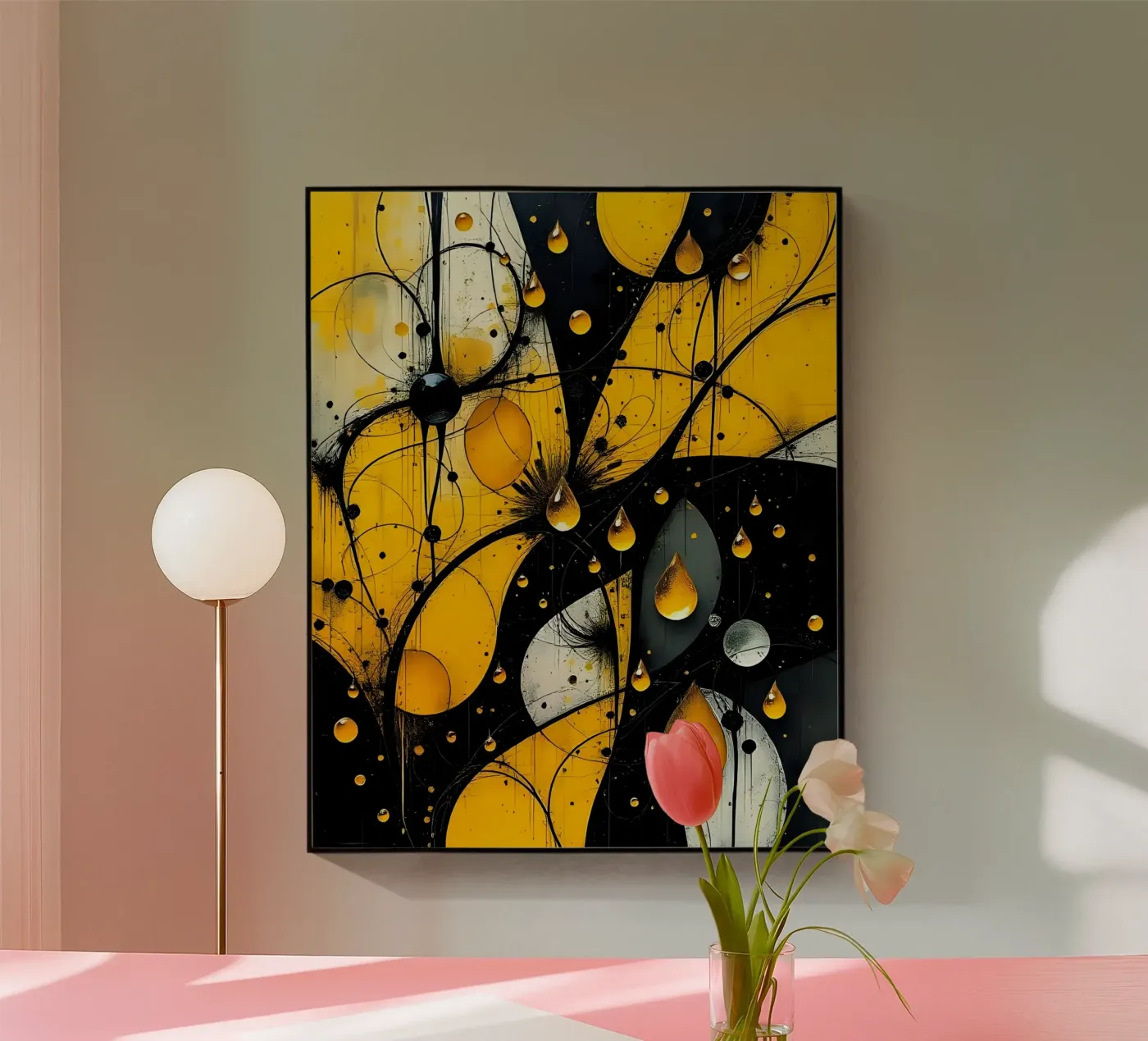 Druppels_13 acryl van schwarz-gelb by LK