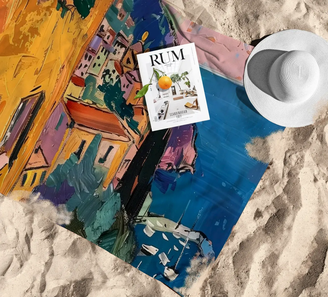 Amalfi Coast Print, Italian Poster, Italy Art beach towel by DolceVita
