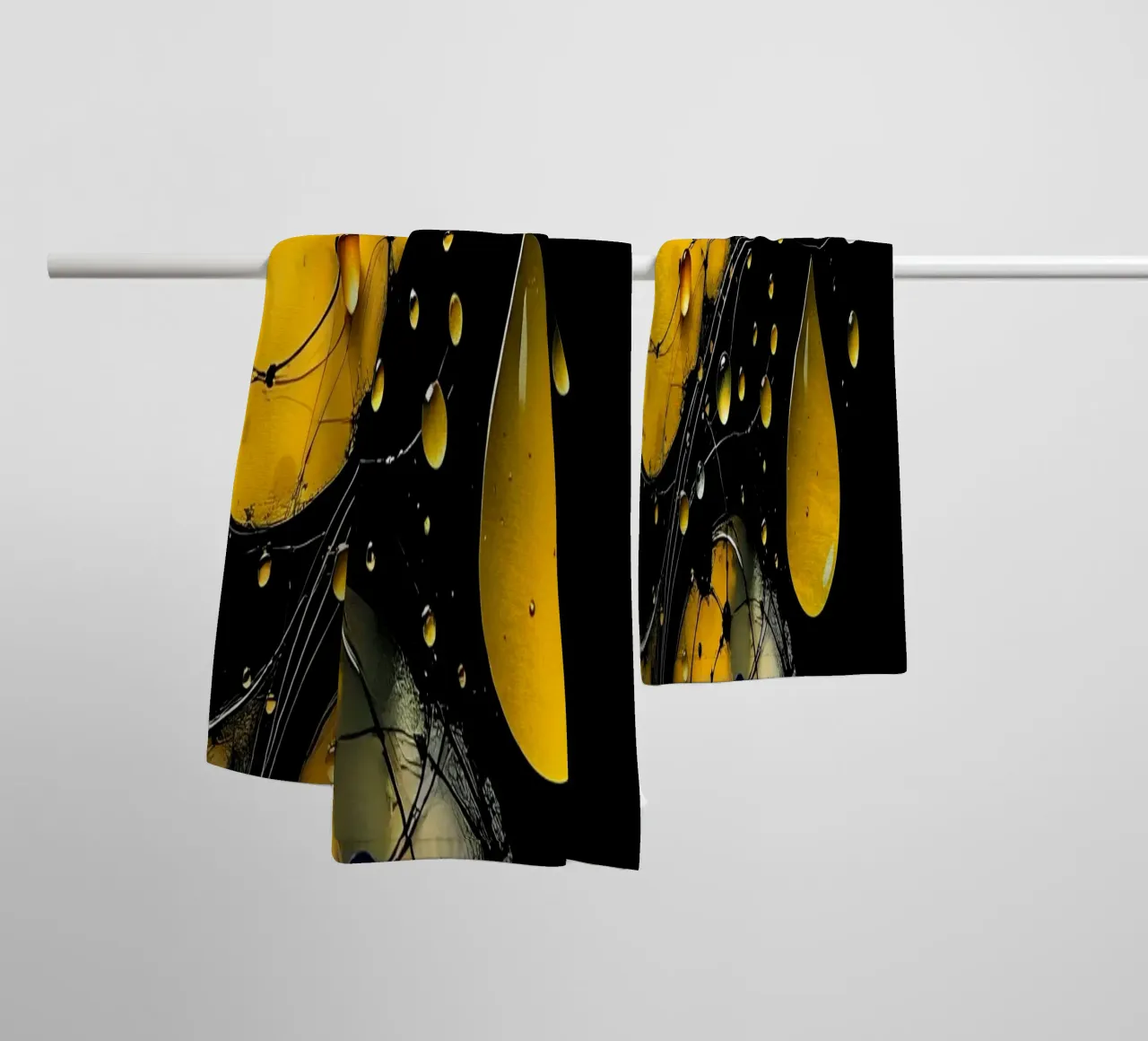 Gocce_17 asciugamano da bagno da schwarz-gelb by LK
