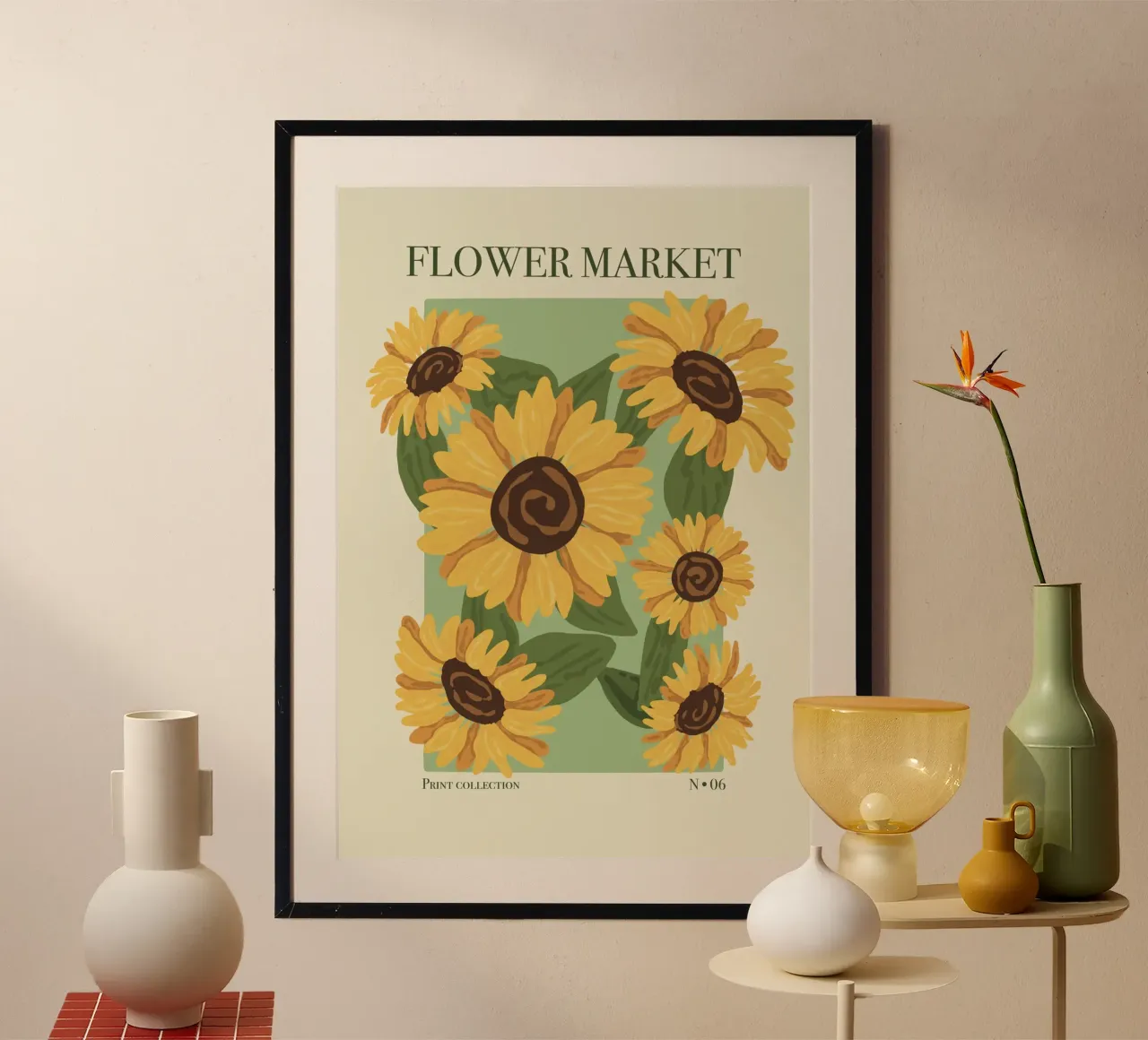 Flower market tournesols. poster by Sixmai