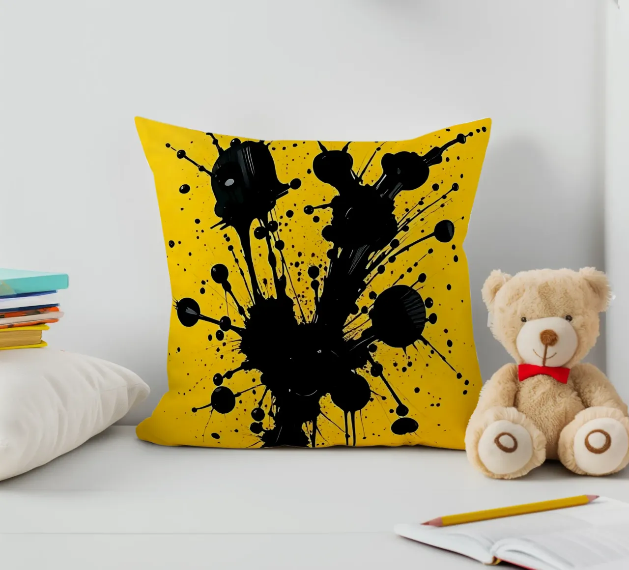 Sprazzi di colore_3 cuscino da schwarz-gelb by LK