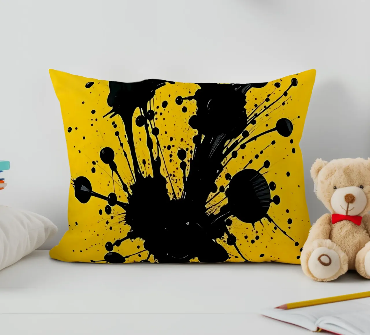 Sprazzi di colore_3 cuscino da schwarz-gelb by LK