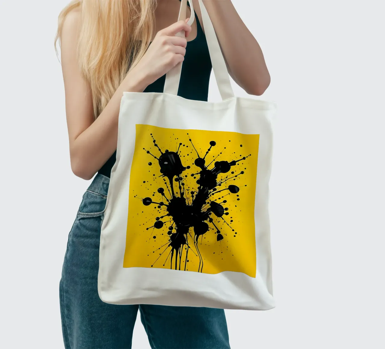 Sprazzi di colore_3 borsa in juta da schwarz-gelb by LK