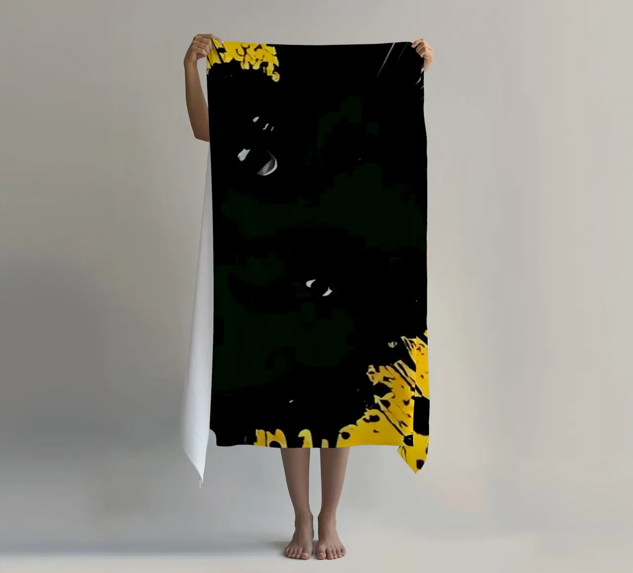 Sprazzi di colore_5 telo mare da schwarz-gelb by LK