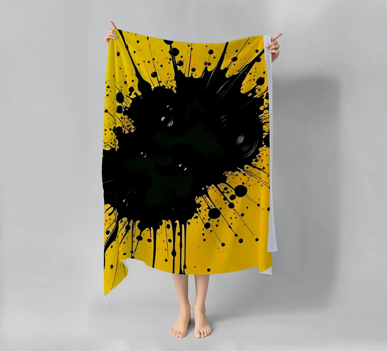 Sprazzi di colore_5 telo mare da schwarz-gelb by LK