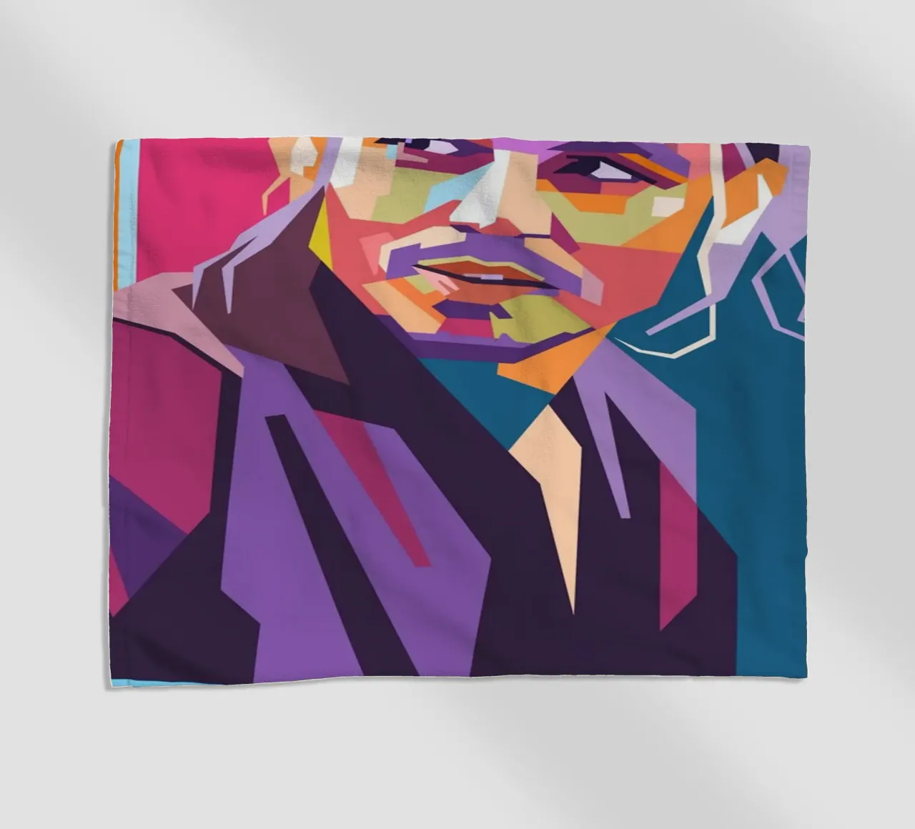Ritratto pop art di Johnny Depp telo mare da Hantamrata