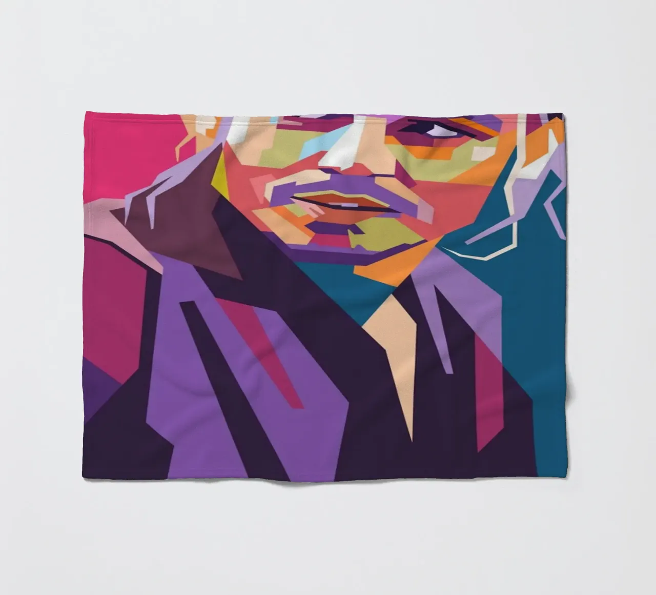 Johnny Depp pop art portrait fleece blanket by Hantamrata