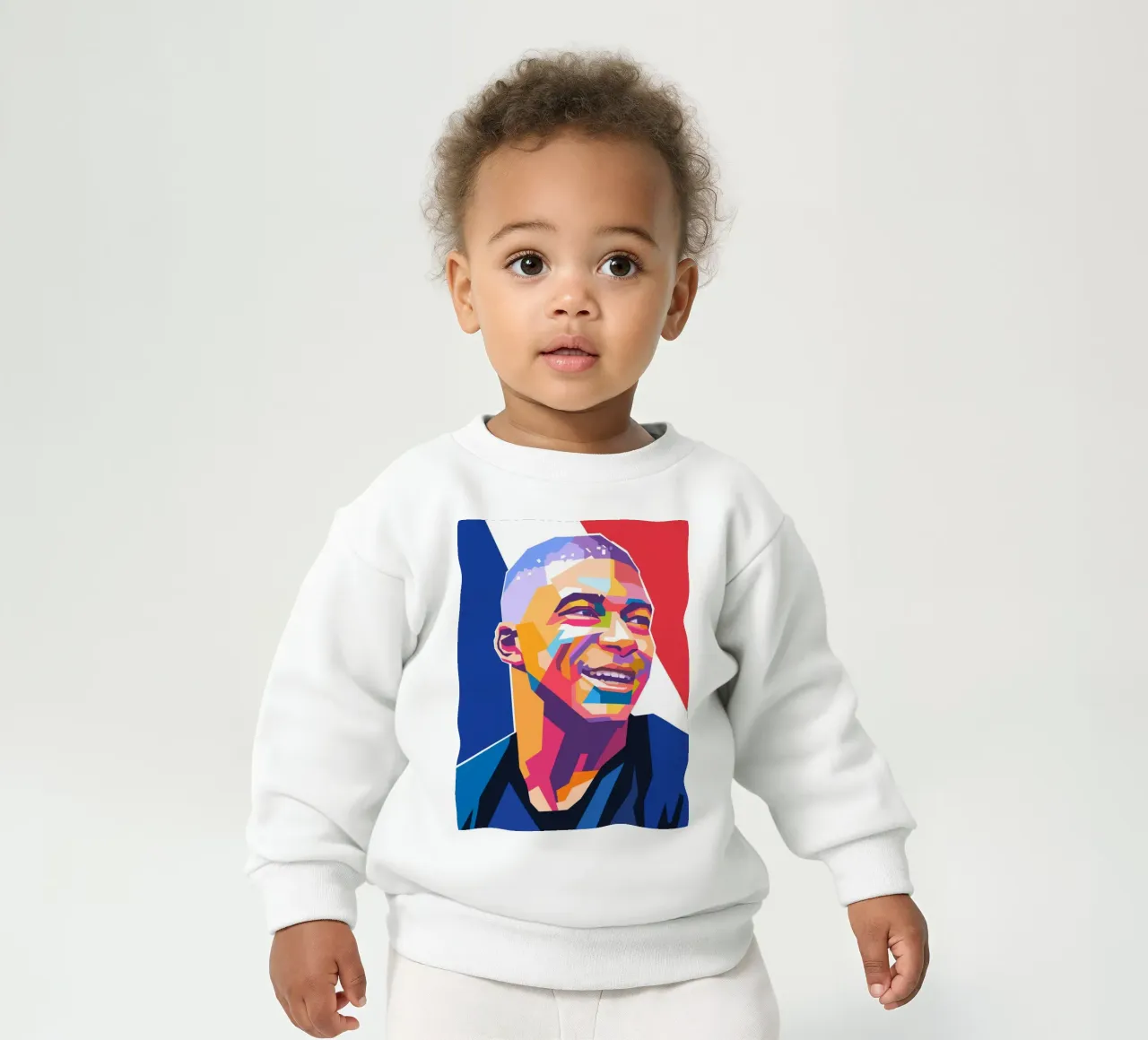 Kylian Mbappe ritratto in stile pop art felpa neonato da Hantamrata