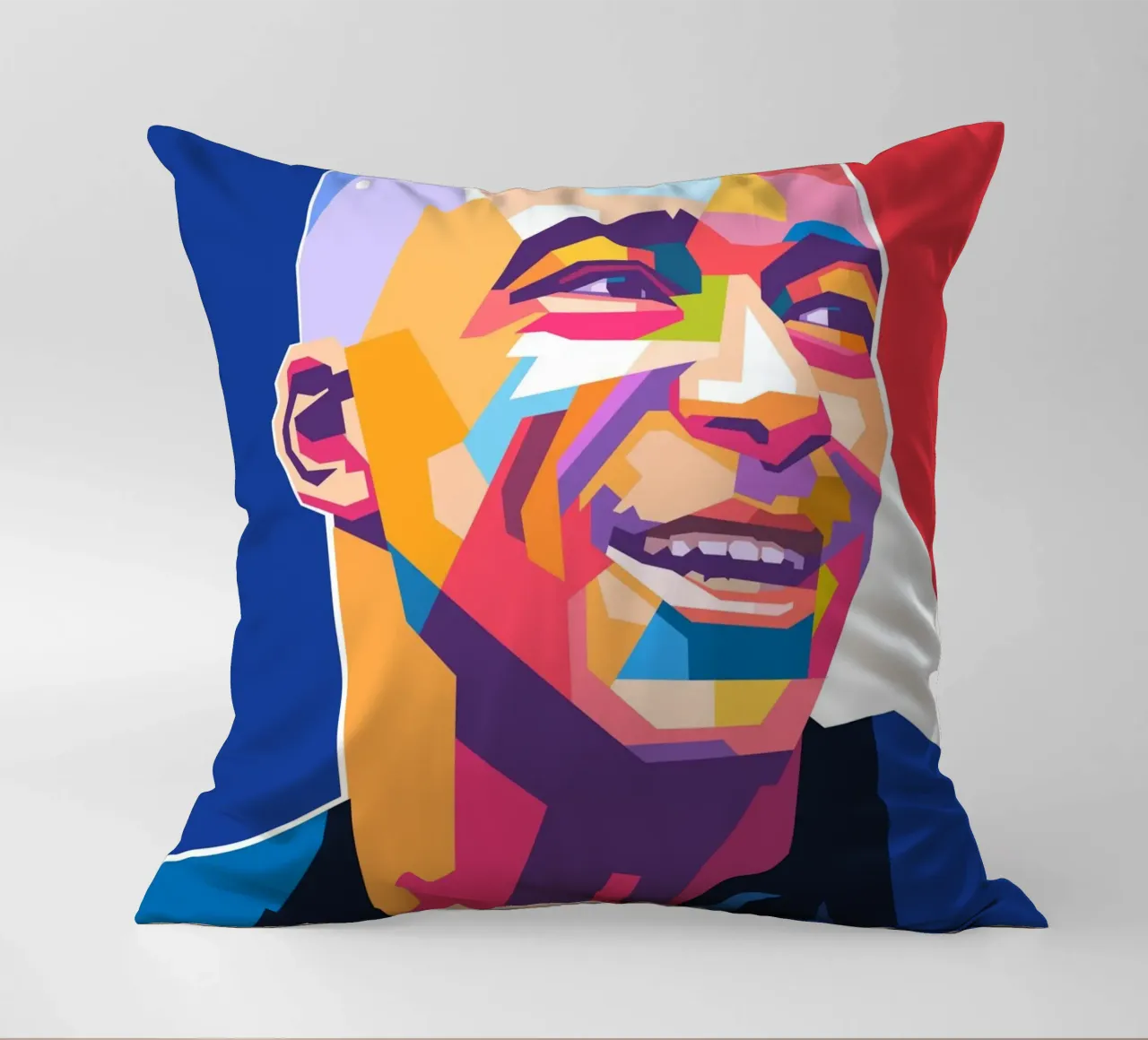 Kylian Mbappe ritratto in stile pop art cuscino da Hantamrata