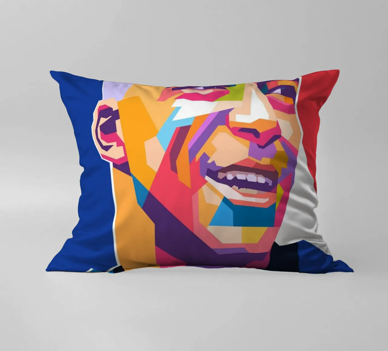 Kylian Mbappe ritratto in stile pop art cuscino da Hantamrata