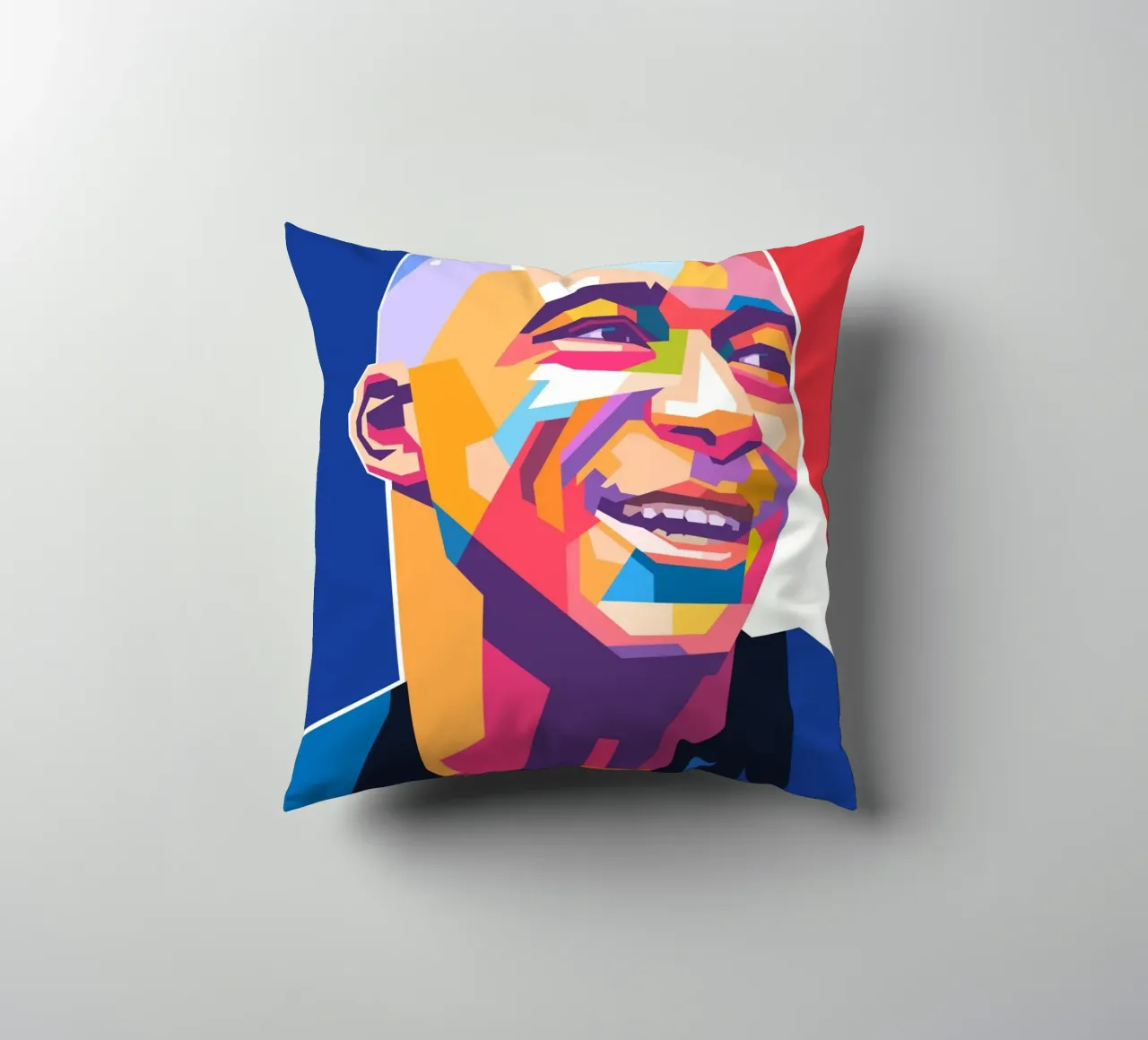 Kylian Mbappe ritratto in stile pop art cuscino da Hantamrata