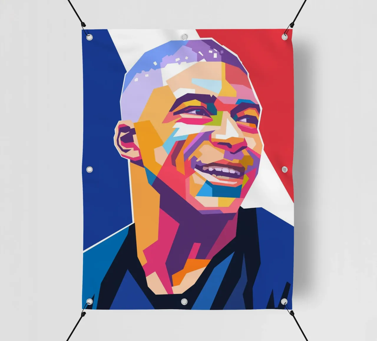 Kylian Mbappe ritratto in stile pop art telo in pvc da Hantamrata