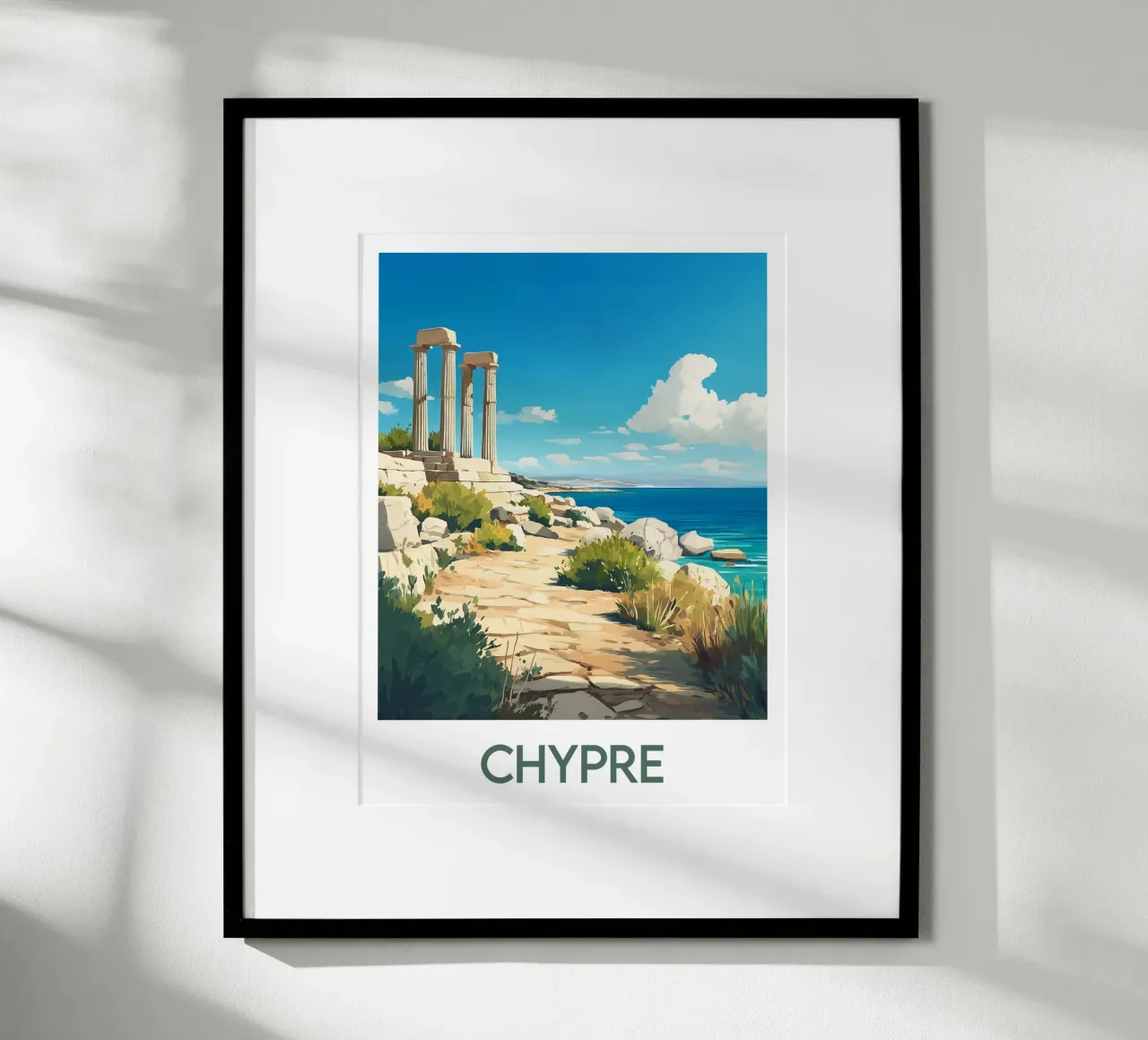 Poster di Cipro poster con telaio in legno da Frame the World