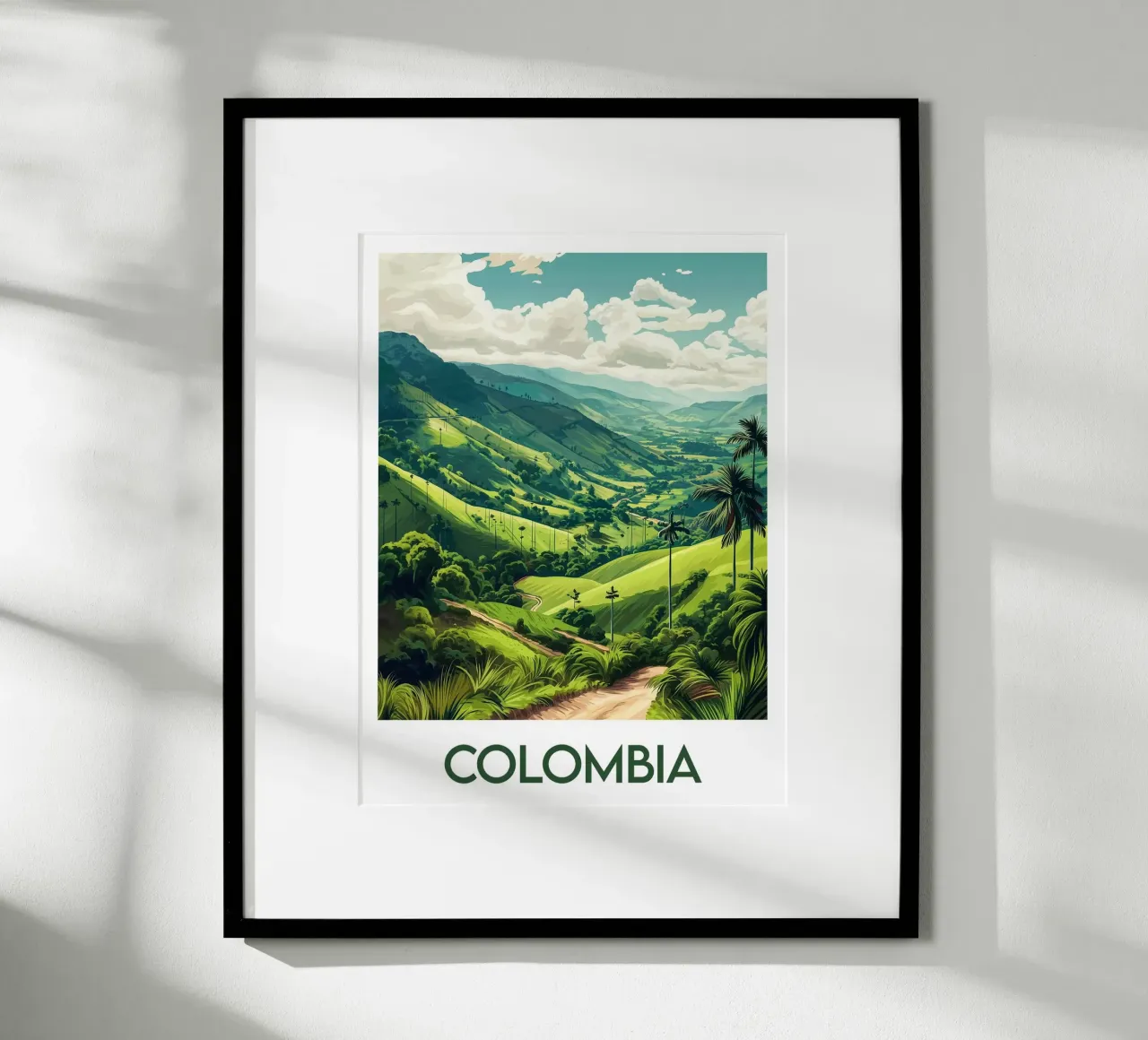 Affiche Colombie poster con telaio in legno da Frame the World