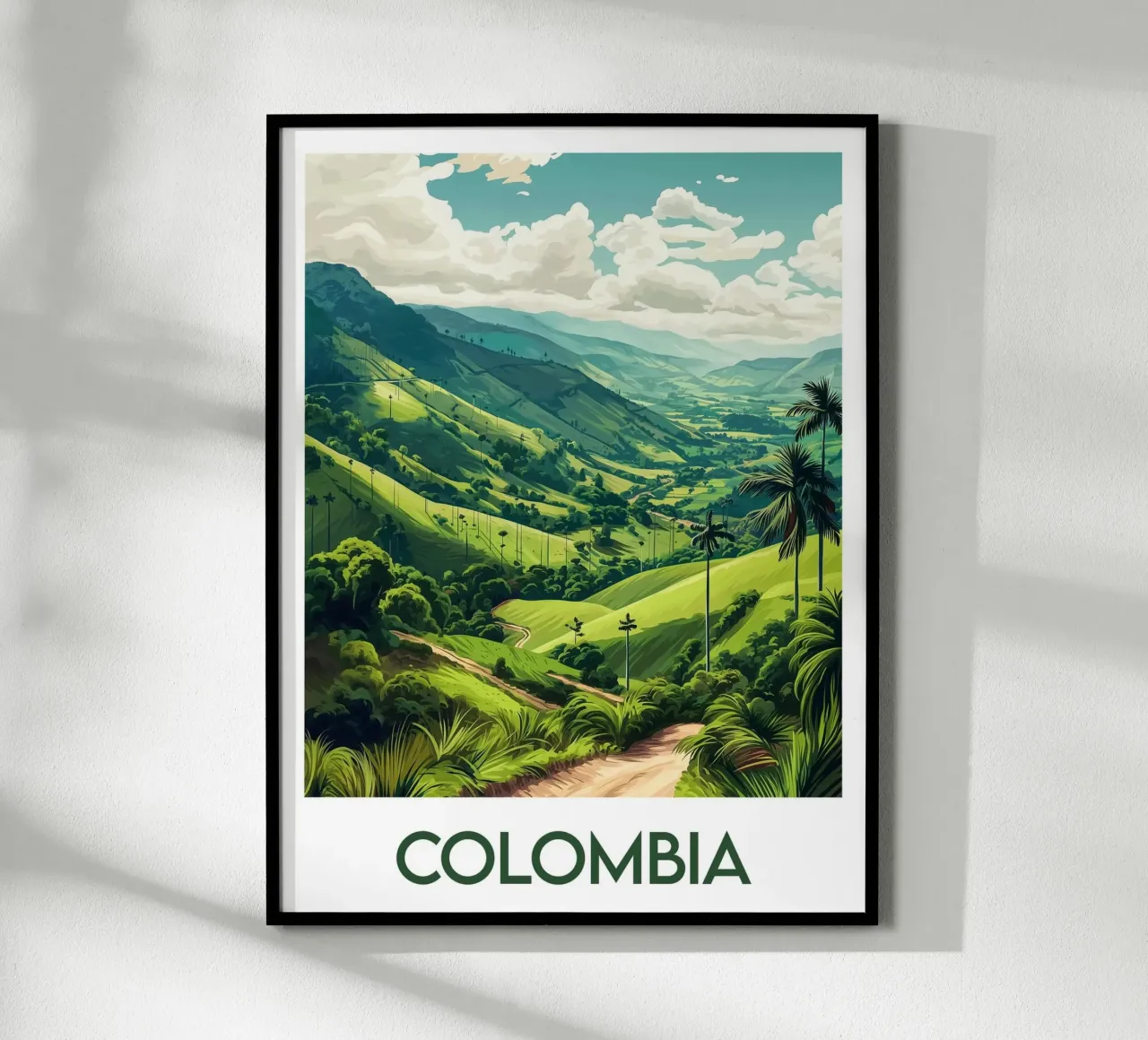 Affiche Colombie poster con telaio in legno da Frame the World