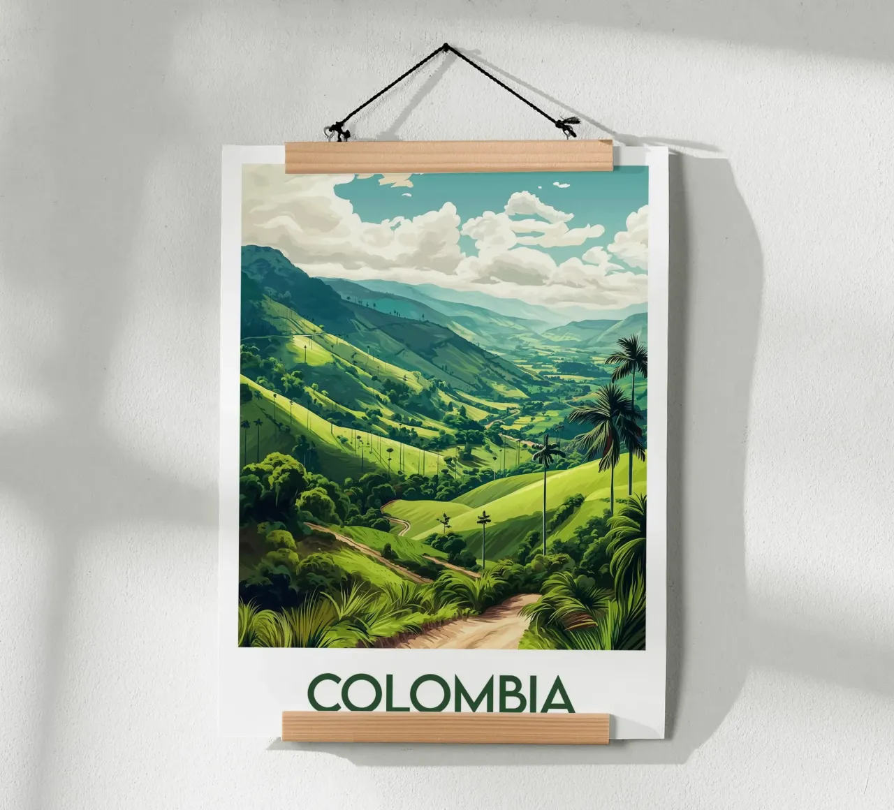Affiche Colombie poster con telaio in legno da Frame the World