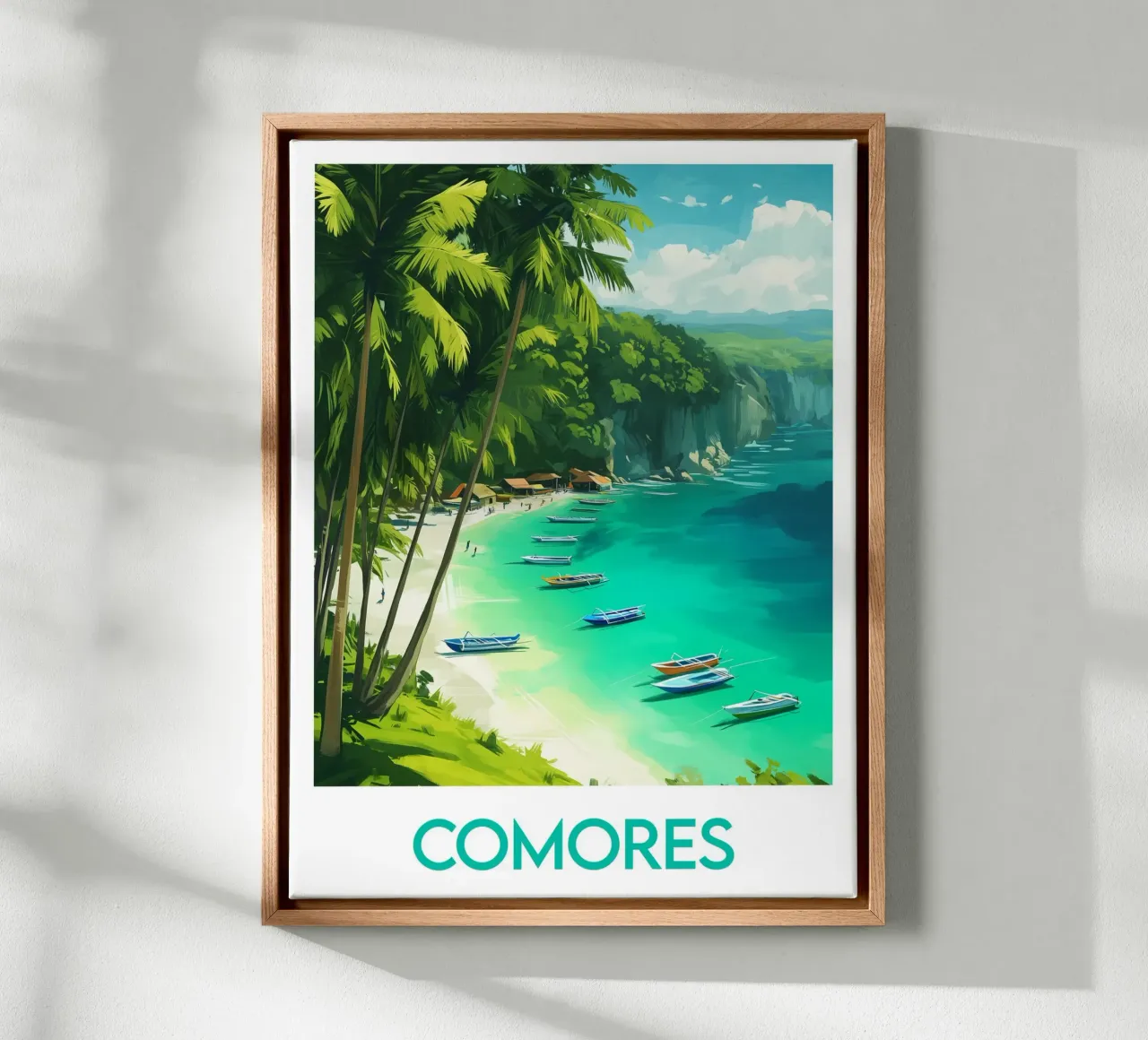 Affiche Comores tela con Cornice a cassetta da Frame the World