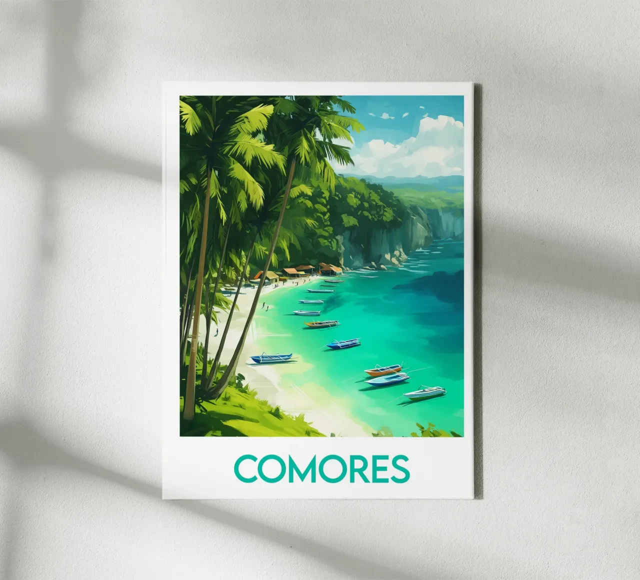 Affiche Comores tela con Cornice a cassetta da Frame the World